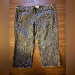 Free People Jean long denim shorts‎ (or short capri) dark wash sz 29